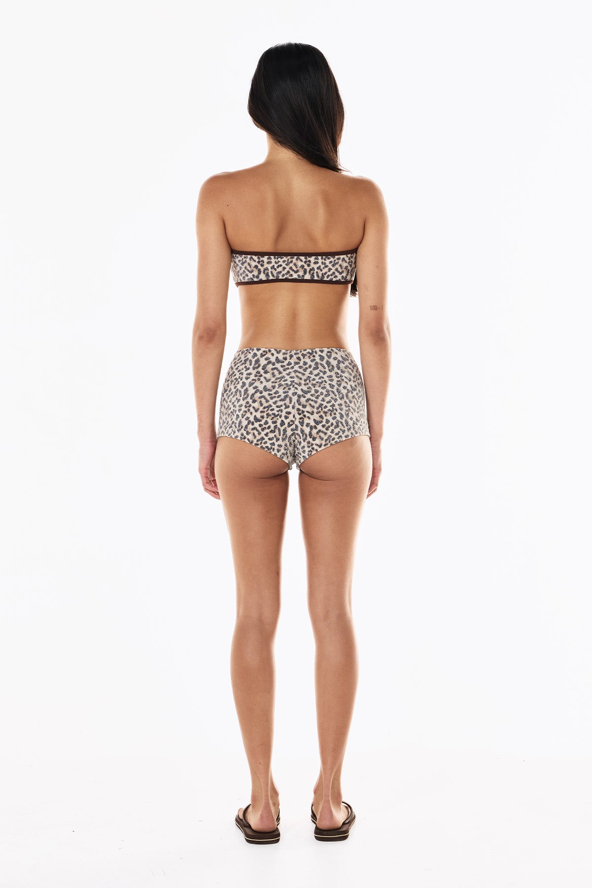 Gigi Lurex Mini Swim Short | Leopard