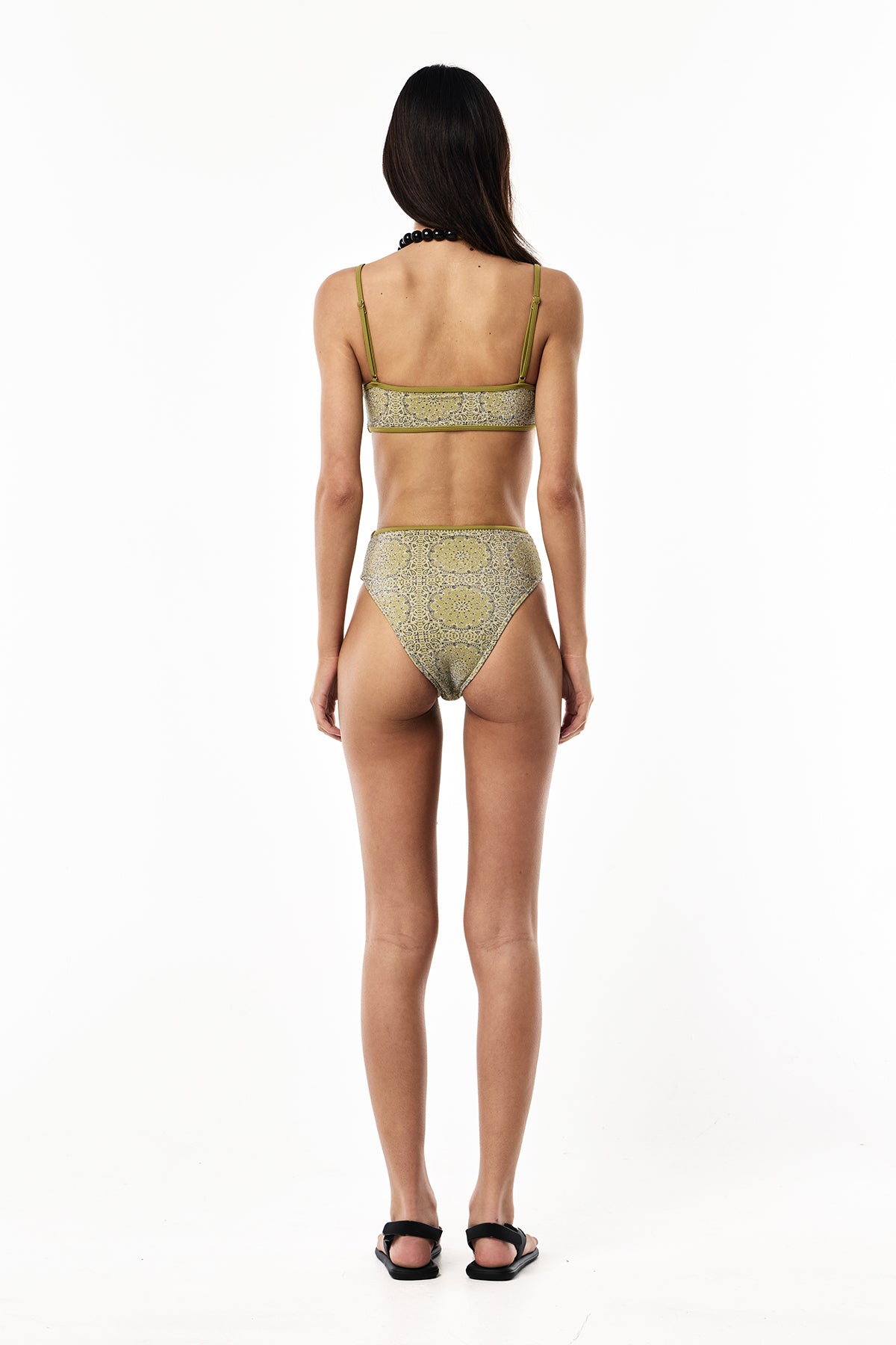Kaya Lurex Scoop Top | Sage Paisley