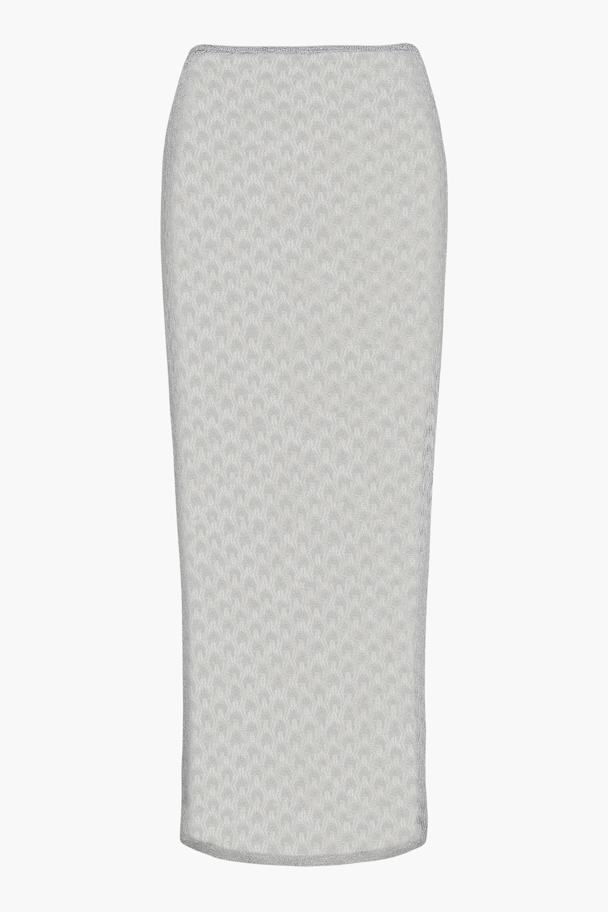 Knit Lurex Lace Skirt | Silver
