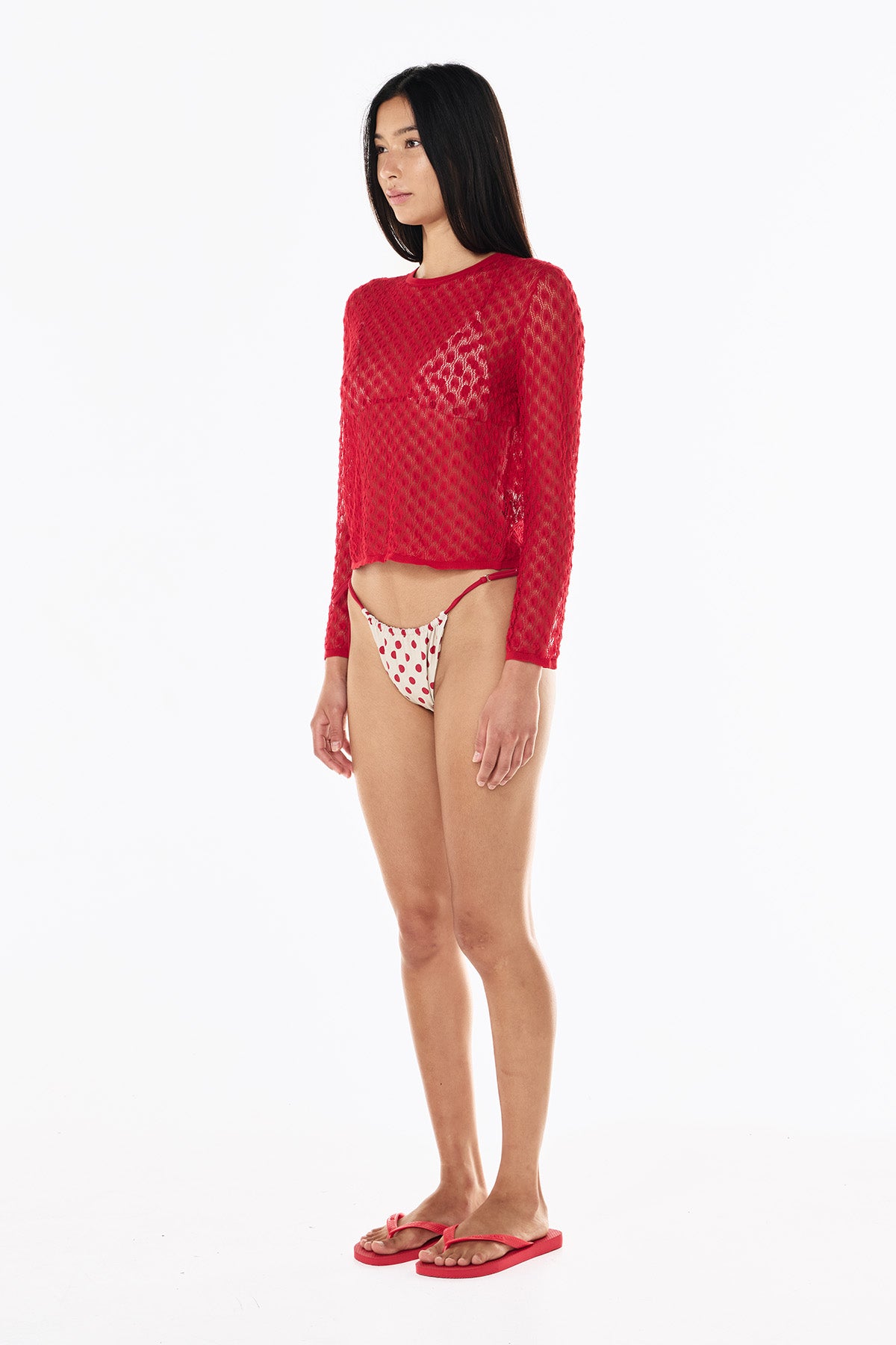 Knitted Lace Long Sleeve | Scarlet