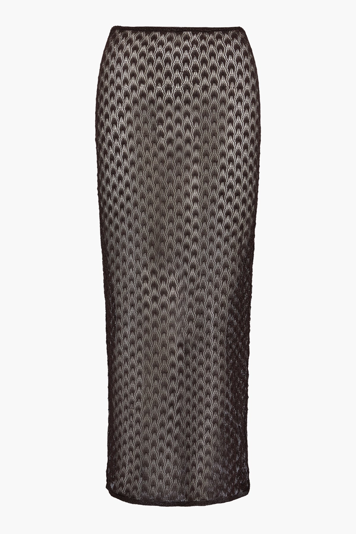 Knit Lurex Lace Skirt | Mocha