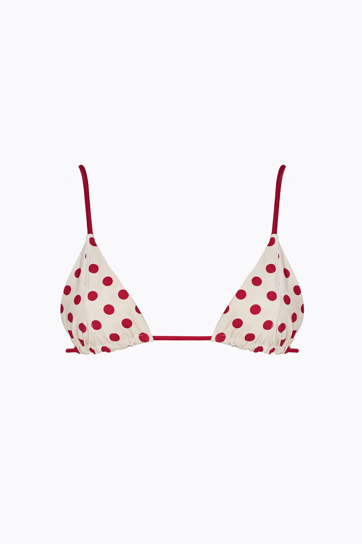 Lola Triangle Top | Cream Scarlet Polka
