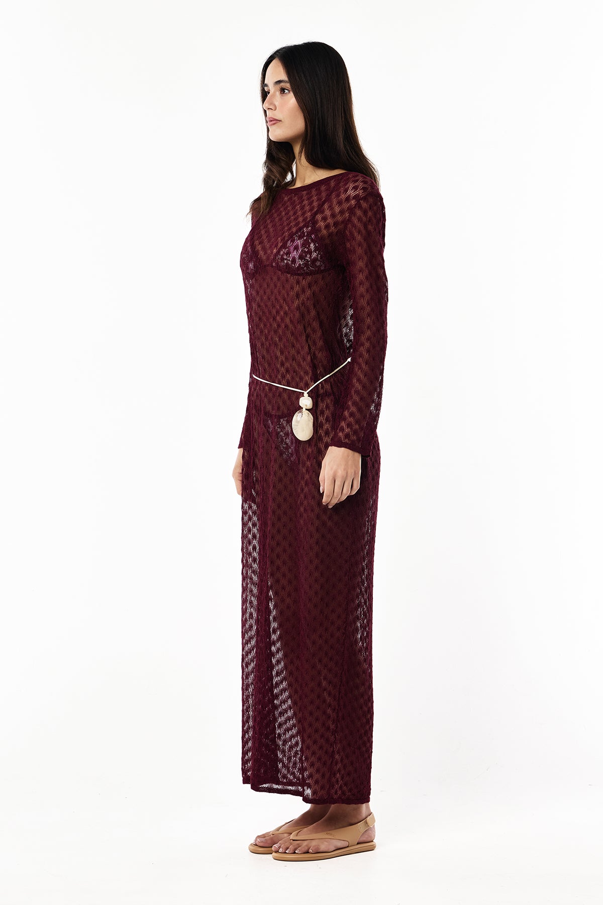 Knit Lurex Lace Dress | Rouge Noir