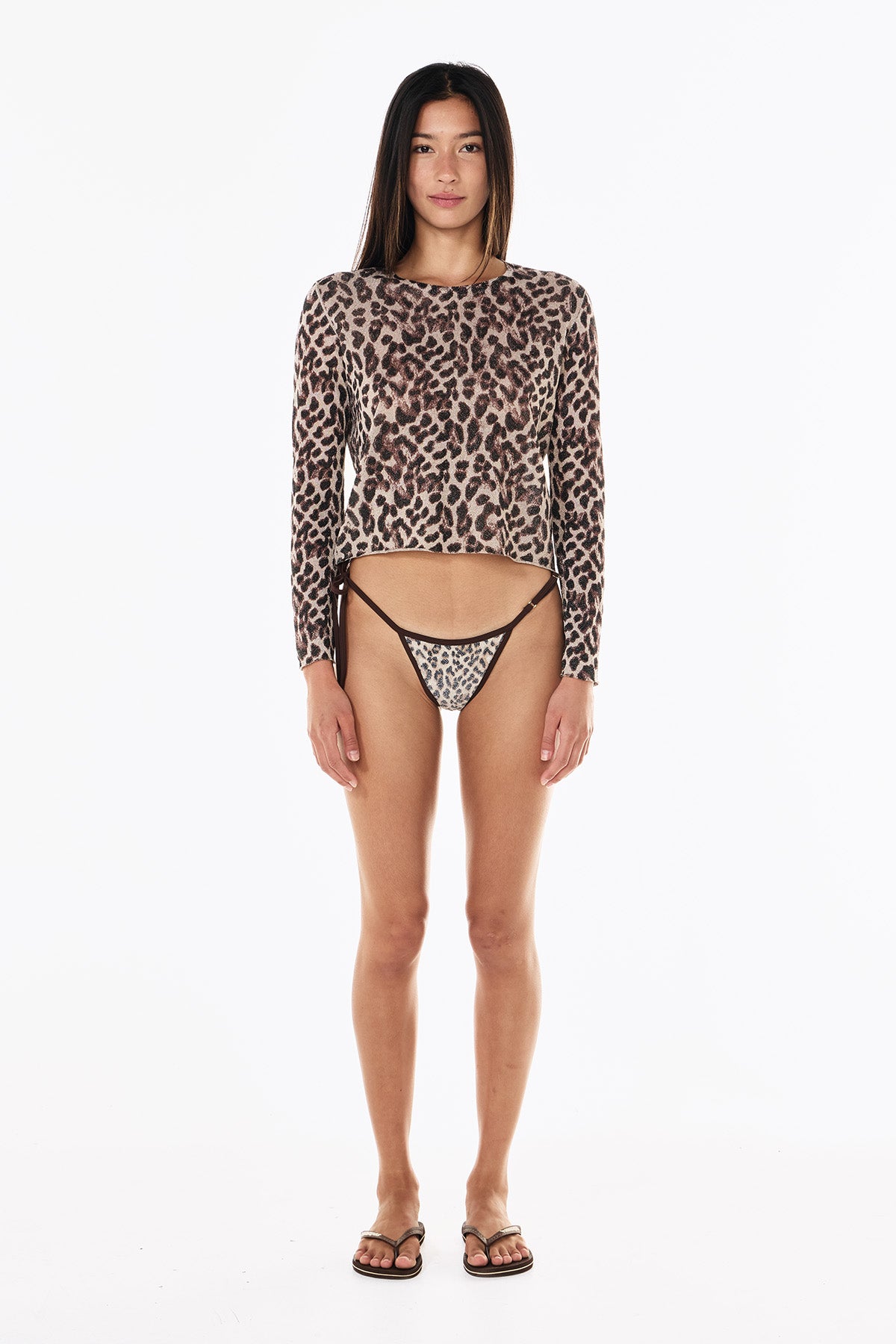 Lurex Knit Long Sleeve | Leopard
