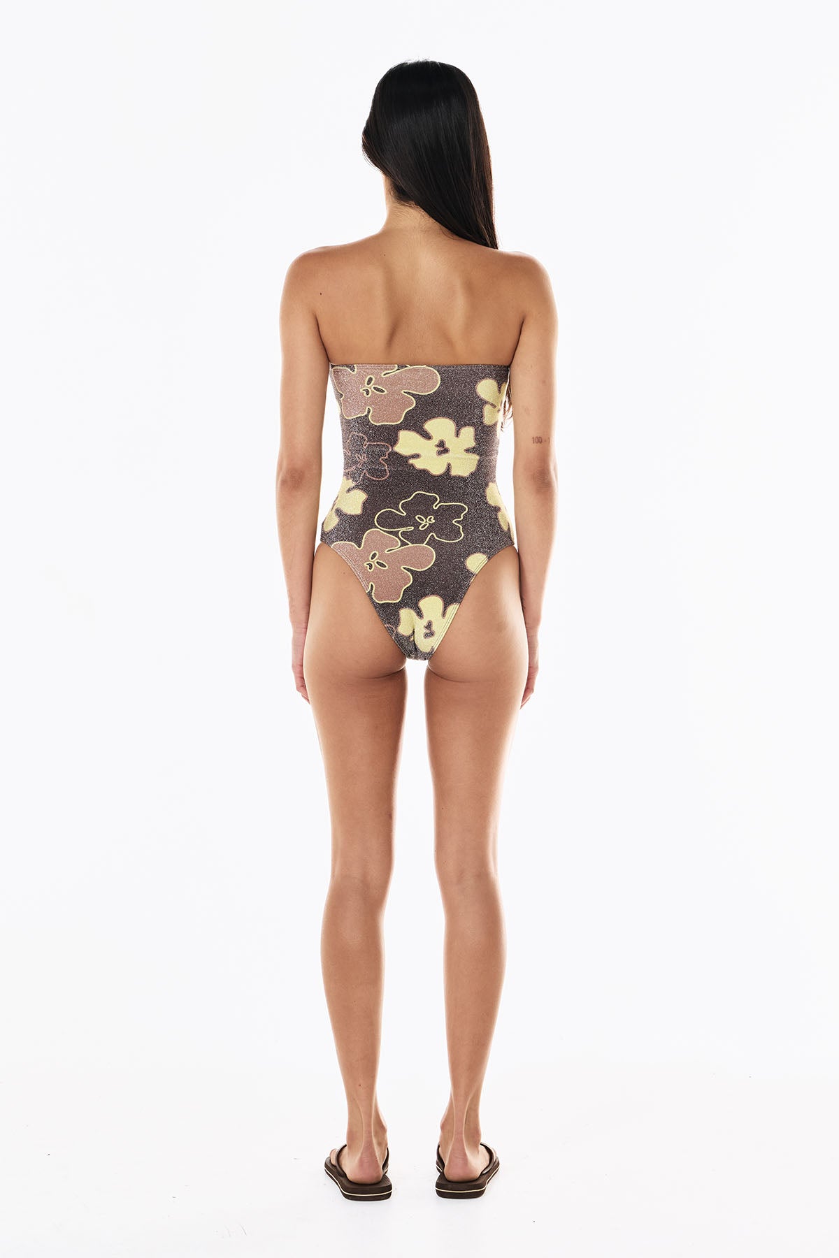 Peggy Lurex One Piece | Mocha Floral