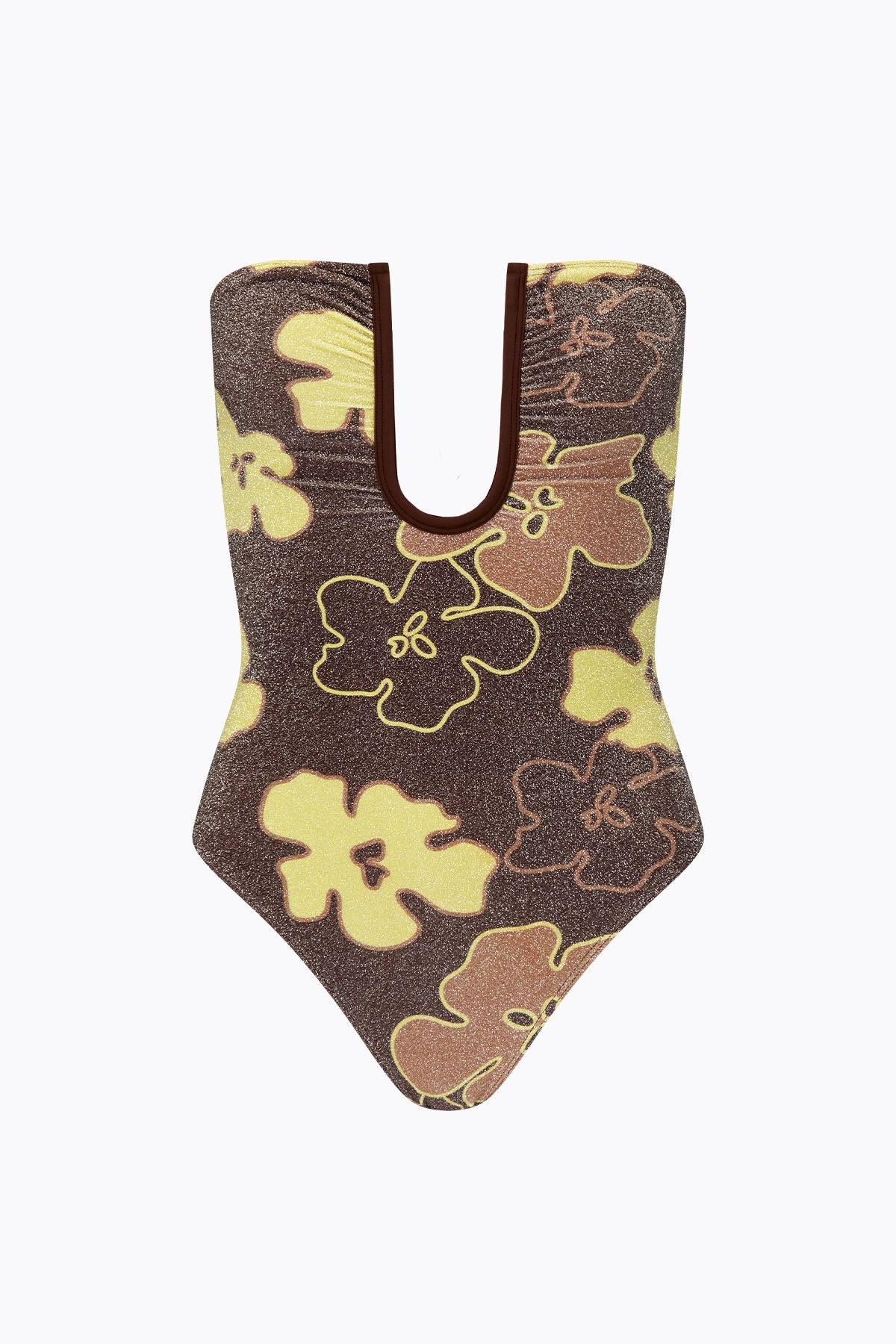 Peggy Lurex One Piece | Mocha Floral