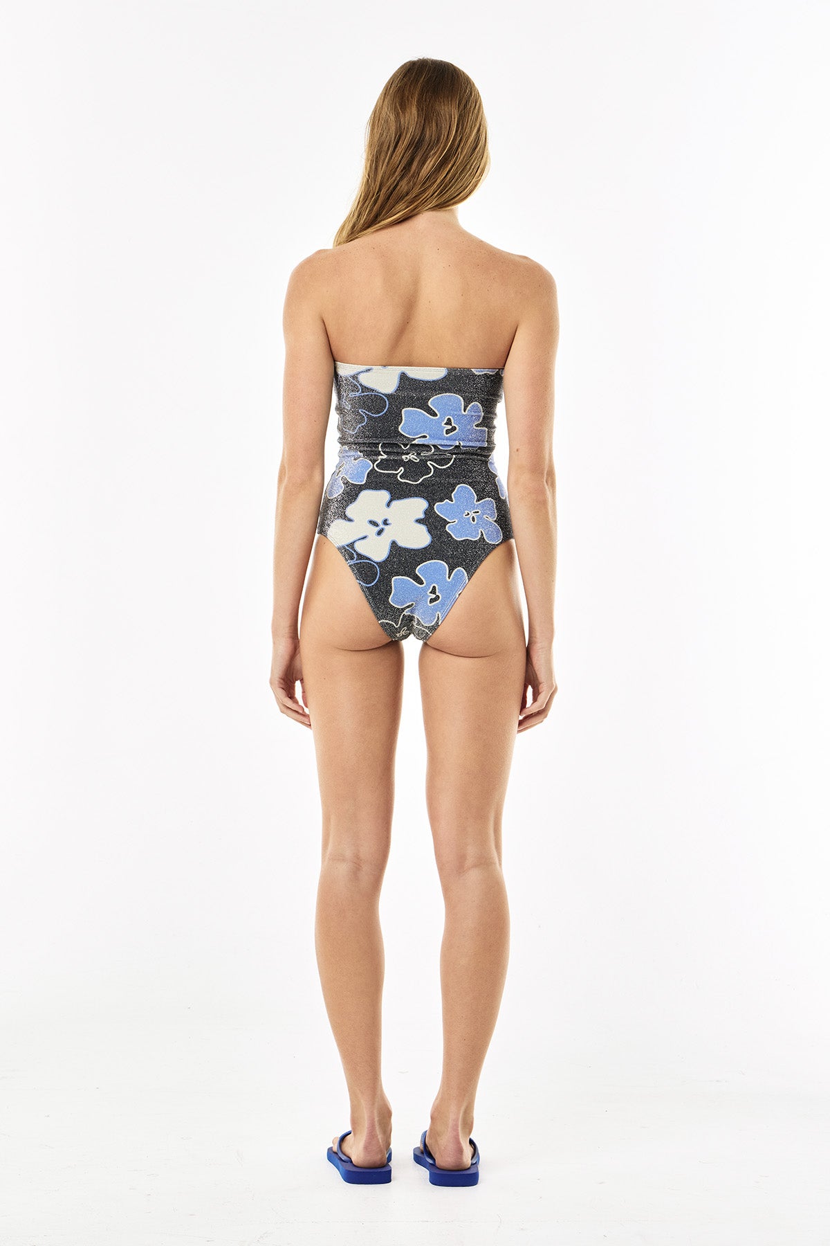 Peggy Lurex One Piece | Navy Floral