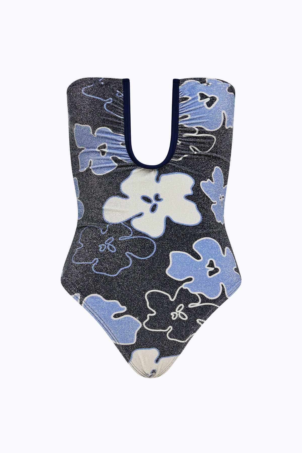Peggy Lurex One Piece | Navy Floral