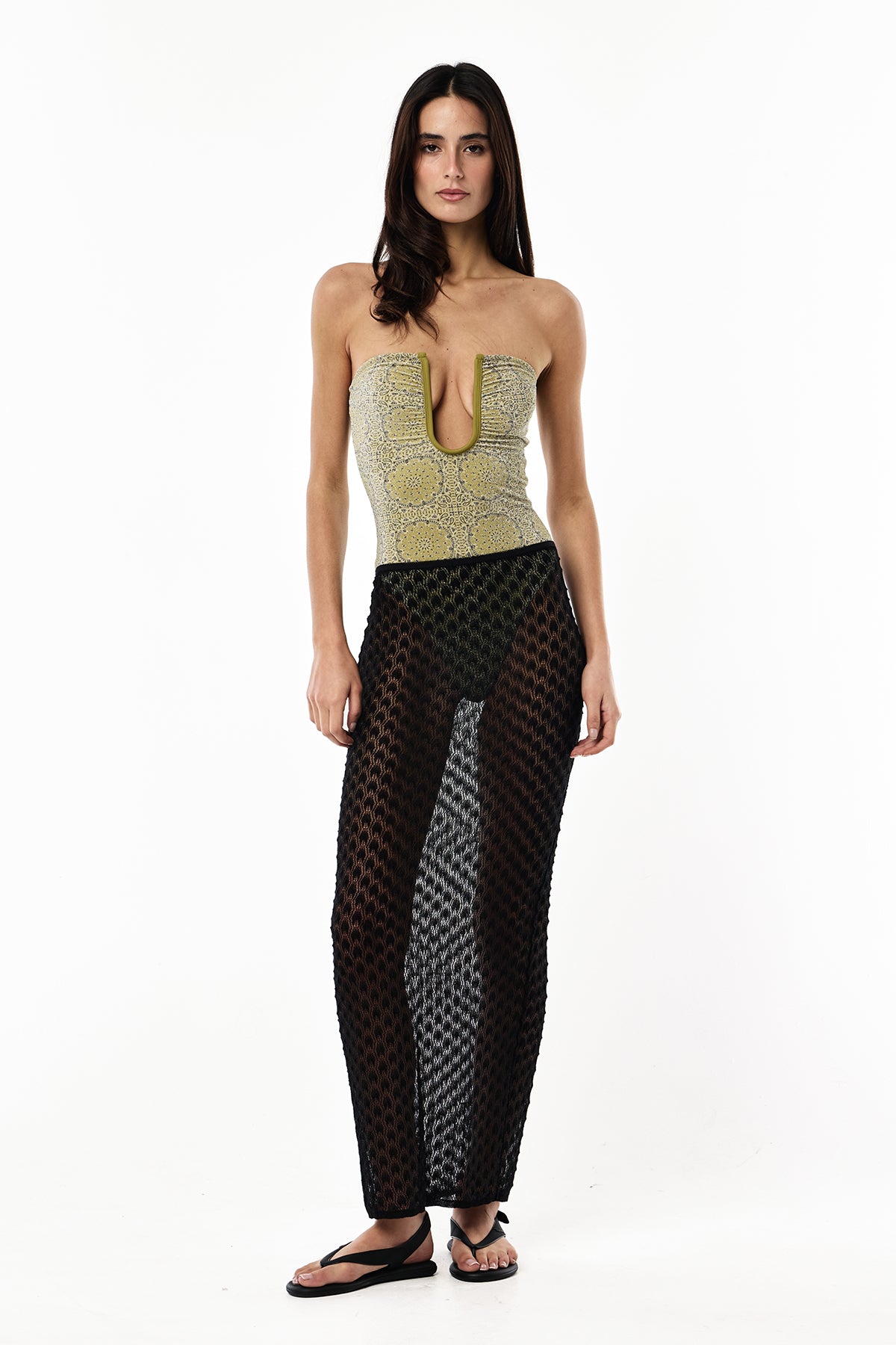 Peggy Lurex One Piece | Sage Paisley
