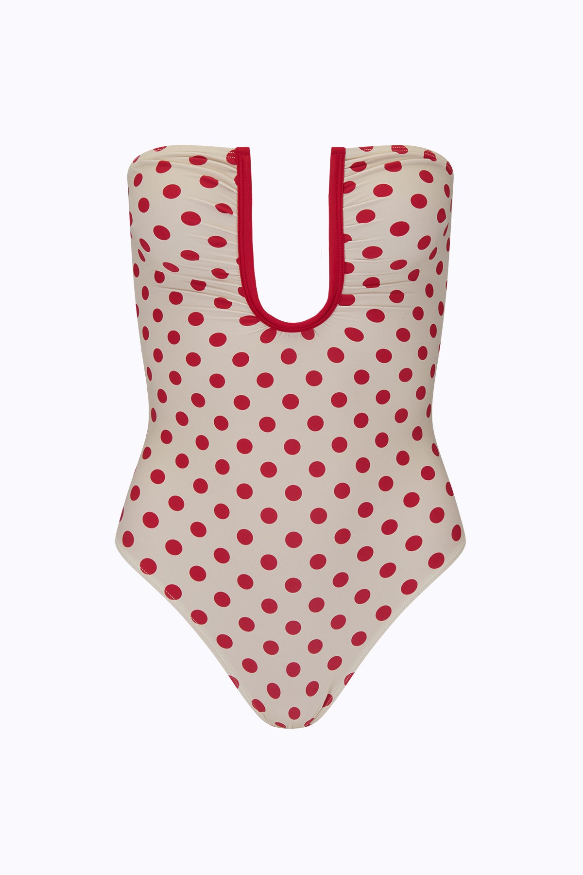 Peggy One Piece | Cream Scarlet Polka