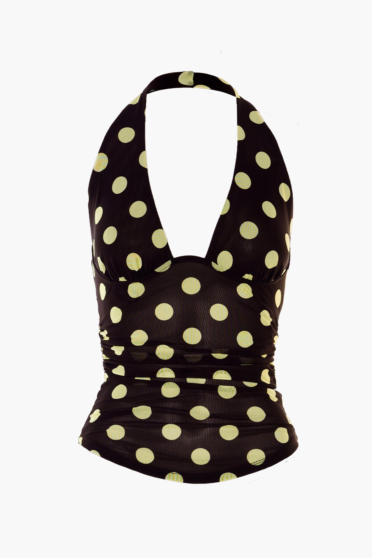 Polka Sheer Halter Tank
