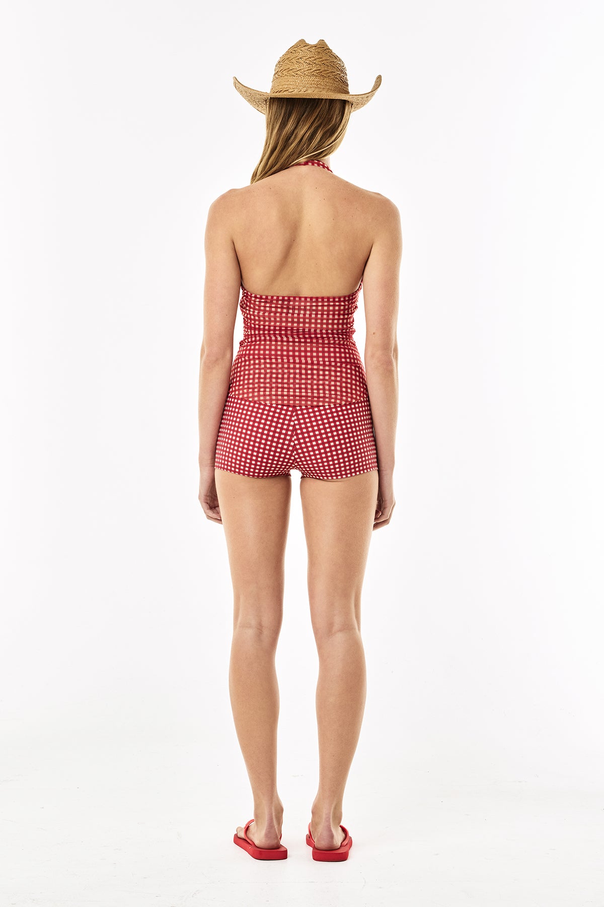 Sheer Halter Tank | Cherry Check