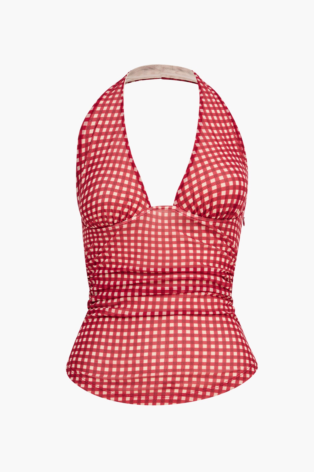 Sheer Halter Tank | Cherry Check