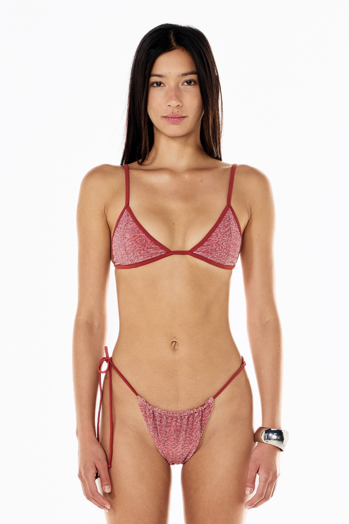 Twiggy Lurex Tri Top | Rouge Leopard