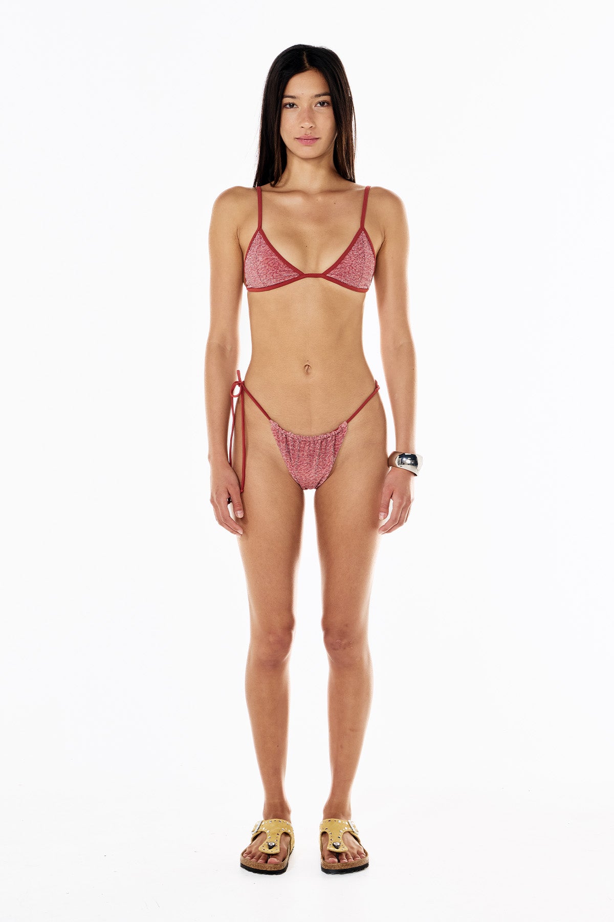 Twiggy Lurex Tri Top | Rouge Leopard