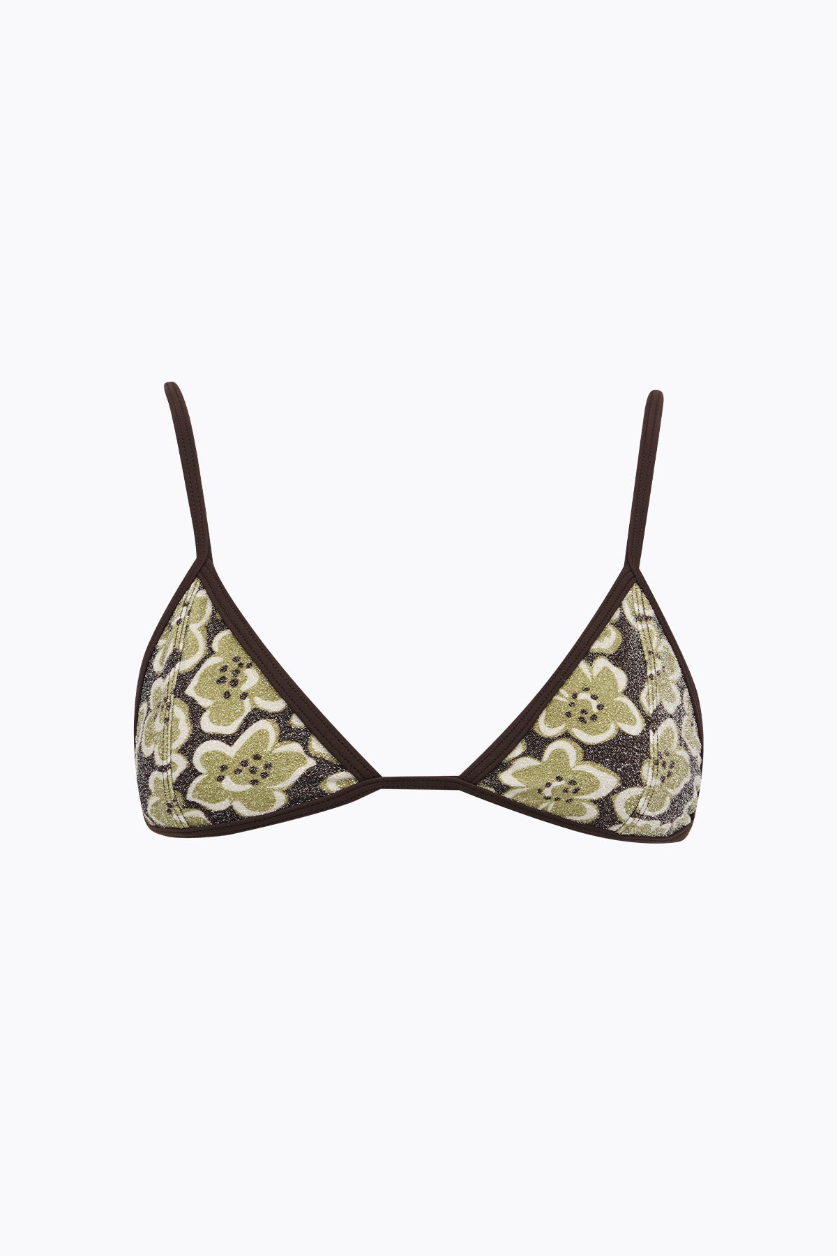 Twiggy Lurex Tri Top | Moss Bloom