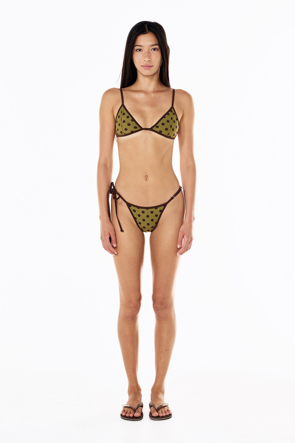Twiggy Tie Brief | Moss Mocha Polka